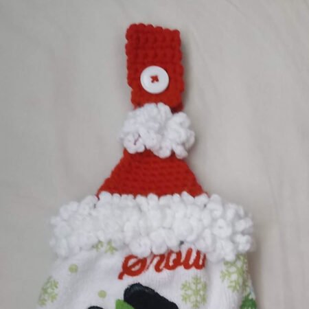 An example of a finished Santa Towel Topper