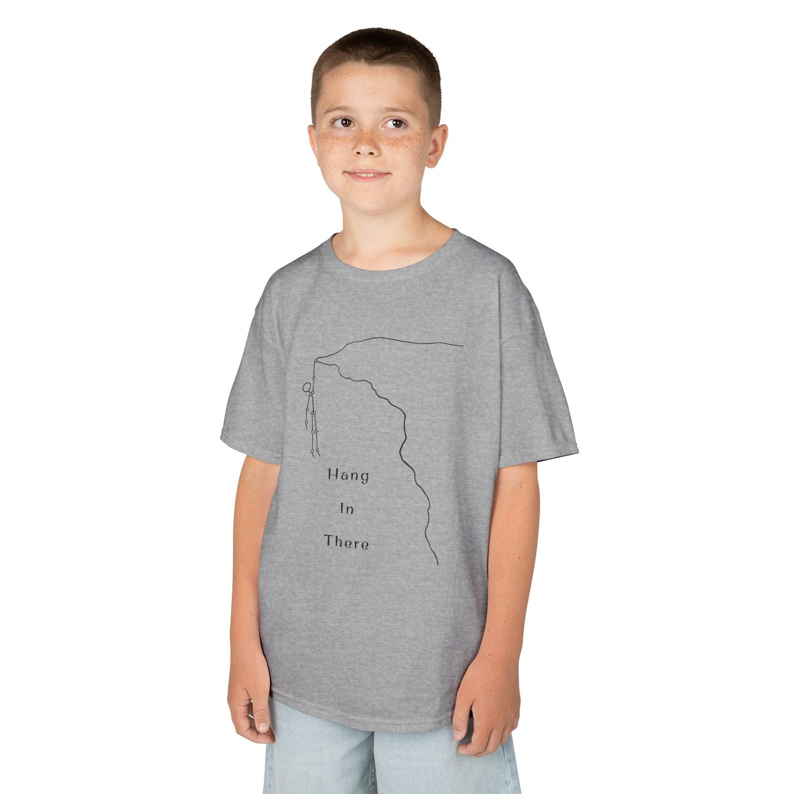 Kids Tee — Minimal Climber Design “Hang In There” - Image 9