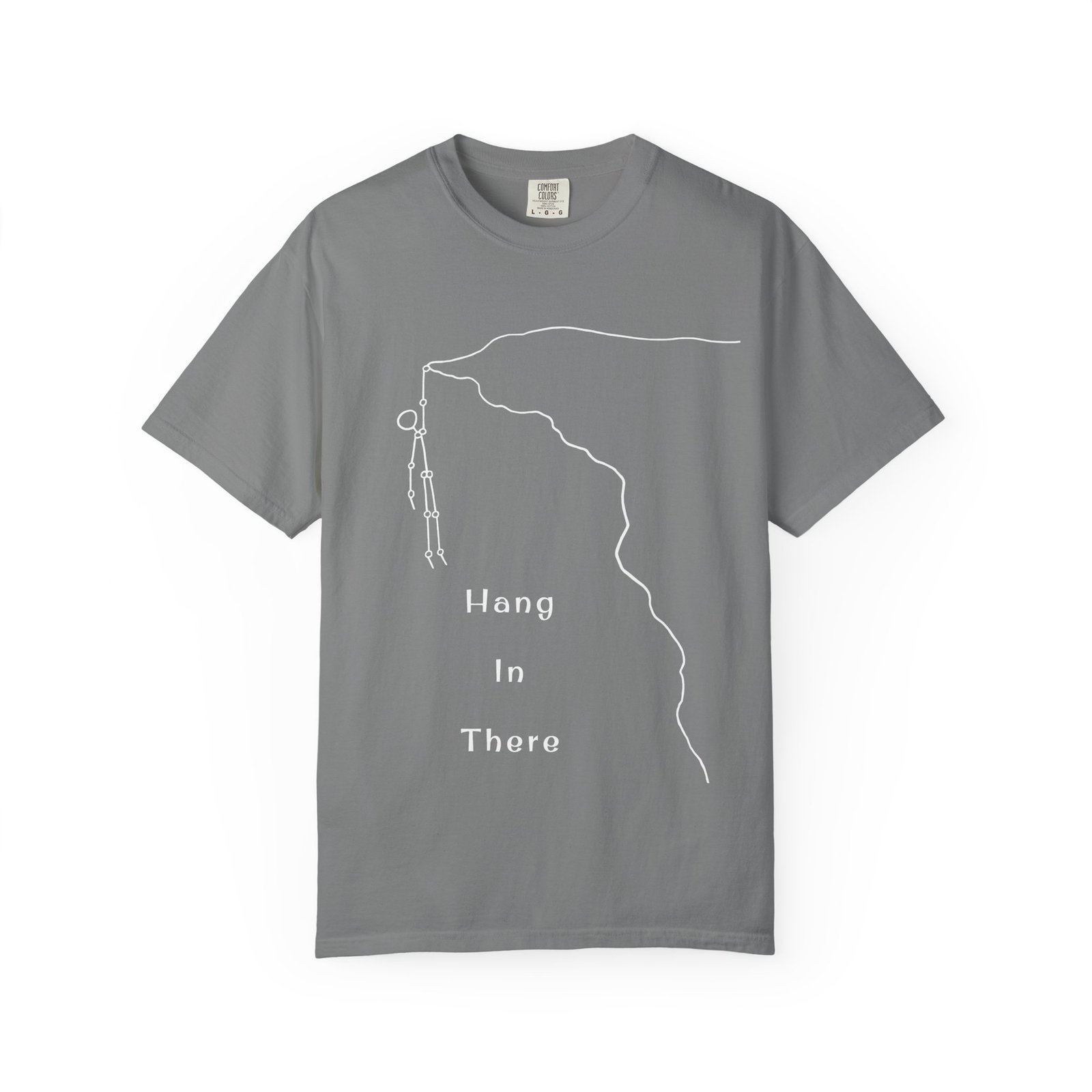 Hang In There line art Cliffhanger T-shirt | Minimalist Motivational Tee - Image 13