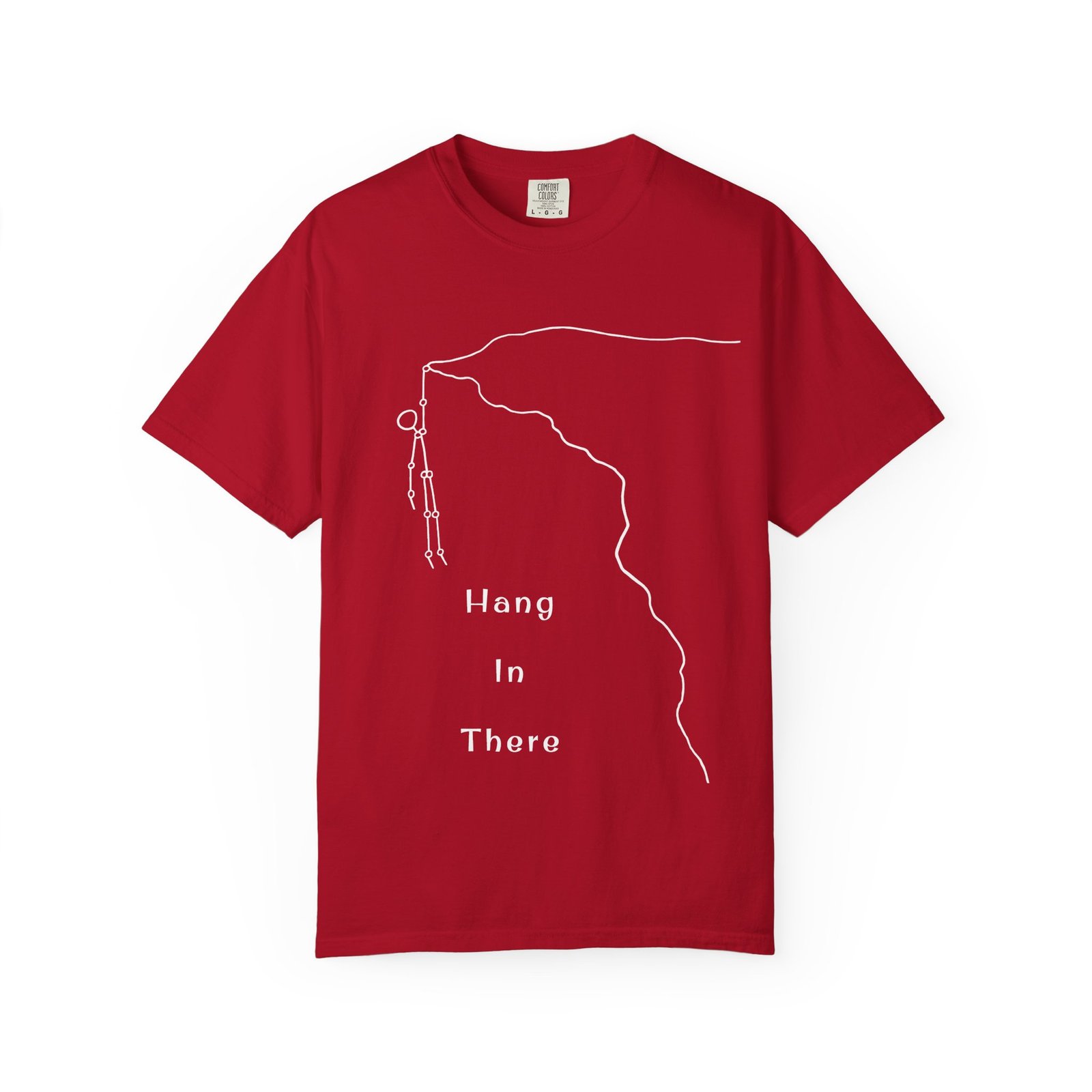 Hang In There line art Cliffhanger T-shirt | Minimalist Motivational Tee - Image 40