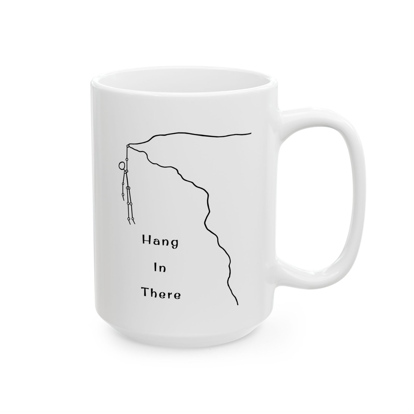 Hang In There Coffee Mug — Minimal Line Art Ceramic Mug (11oz, 15oz) - Image 7