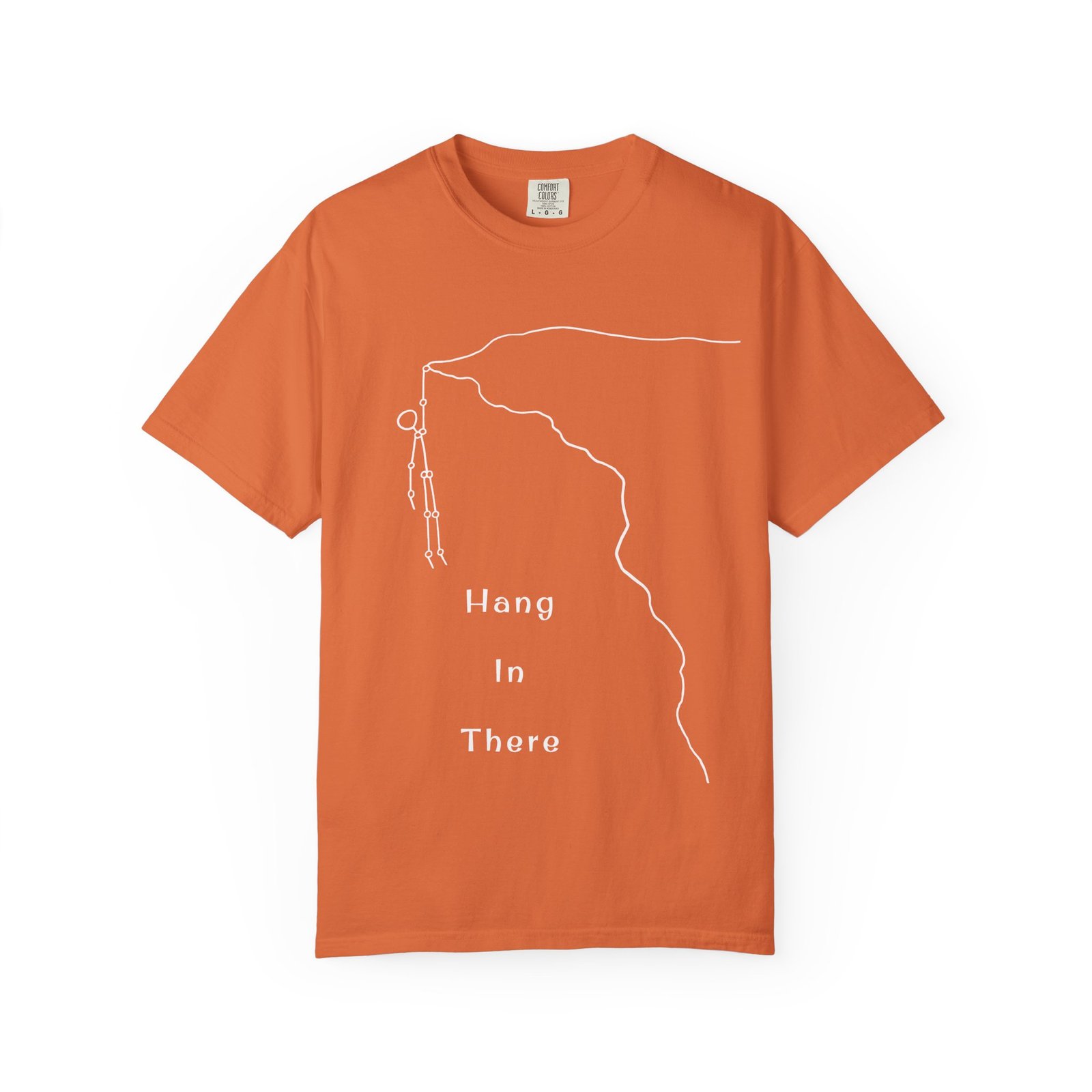 Hang In There line art Cliffhanger T-shirt | Minimalist Motivational Tee - Image 7