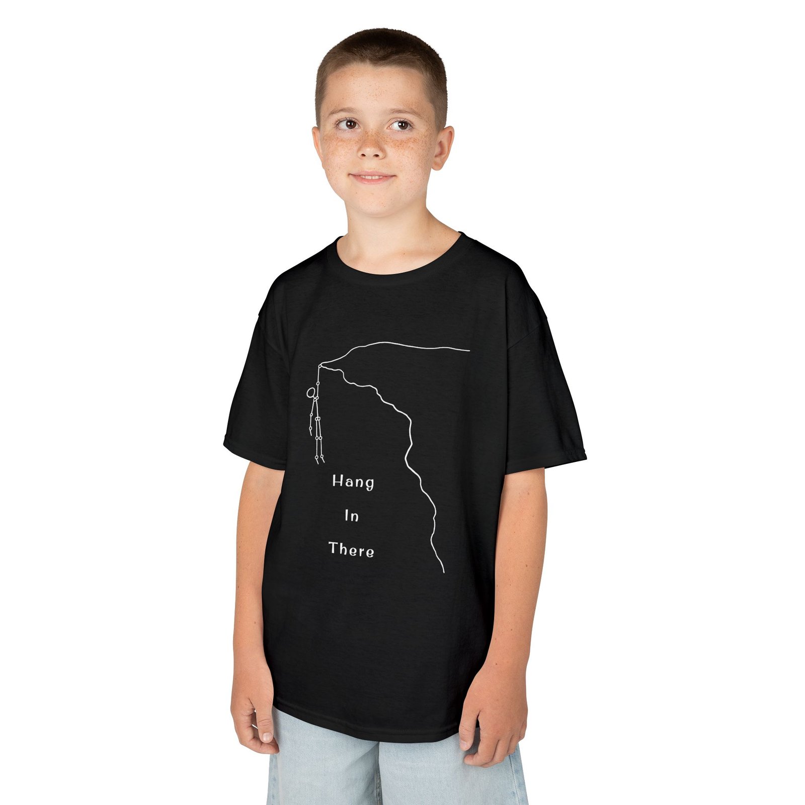 Kids Tee — Minimal Climber Design “Hang In There” - Image 6