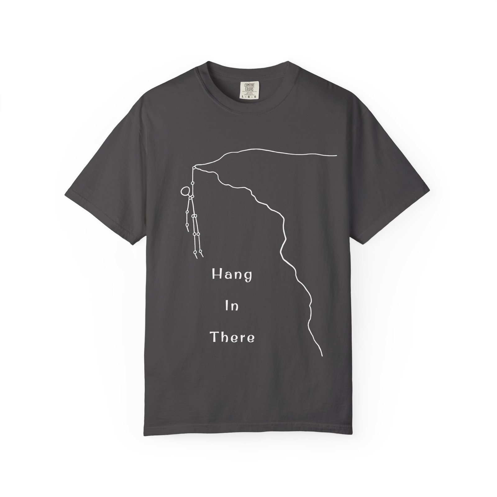 Hang In There line art Cliffhanger T-shirt | Minimalist Motivational Tee - Image 28