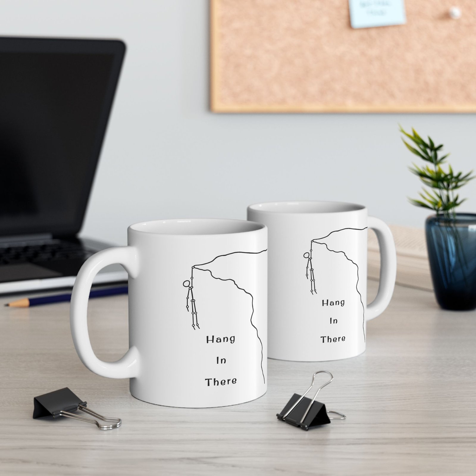 Hang In There Coffee Mug — Minimal Line Art Ceramic Mug (11oz, 15oz) - Image 5