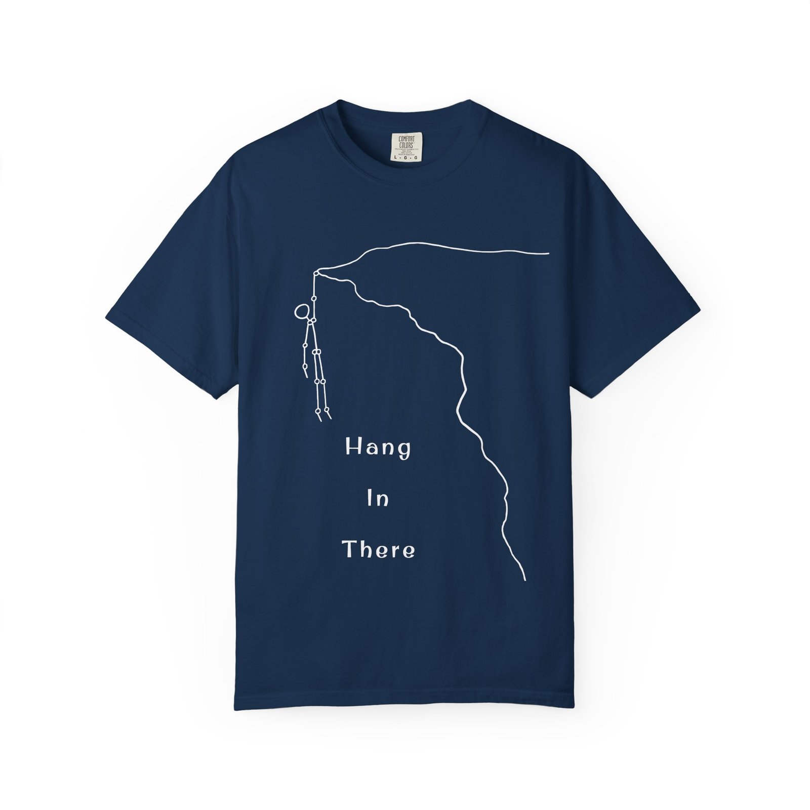 Hang In There line art Cliffhanger T-shirt | Minimalist Motivational Tee - Image 31