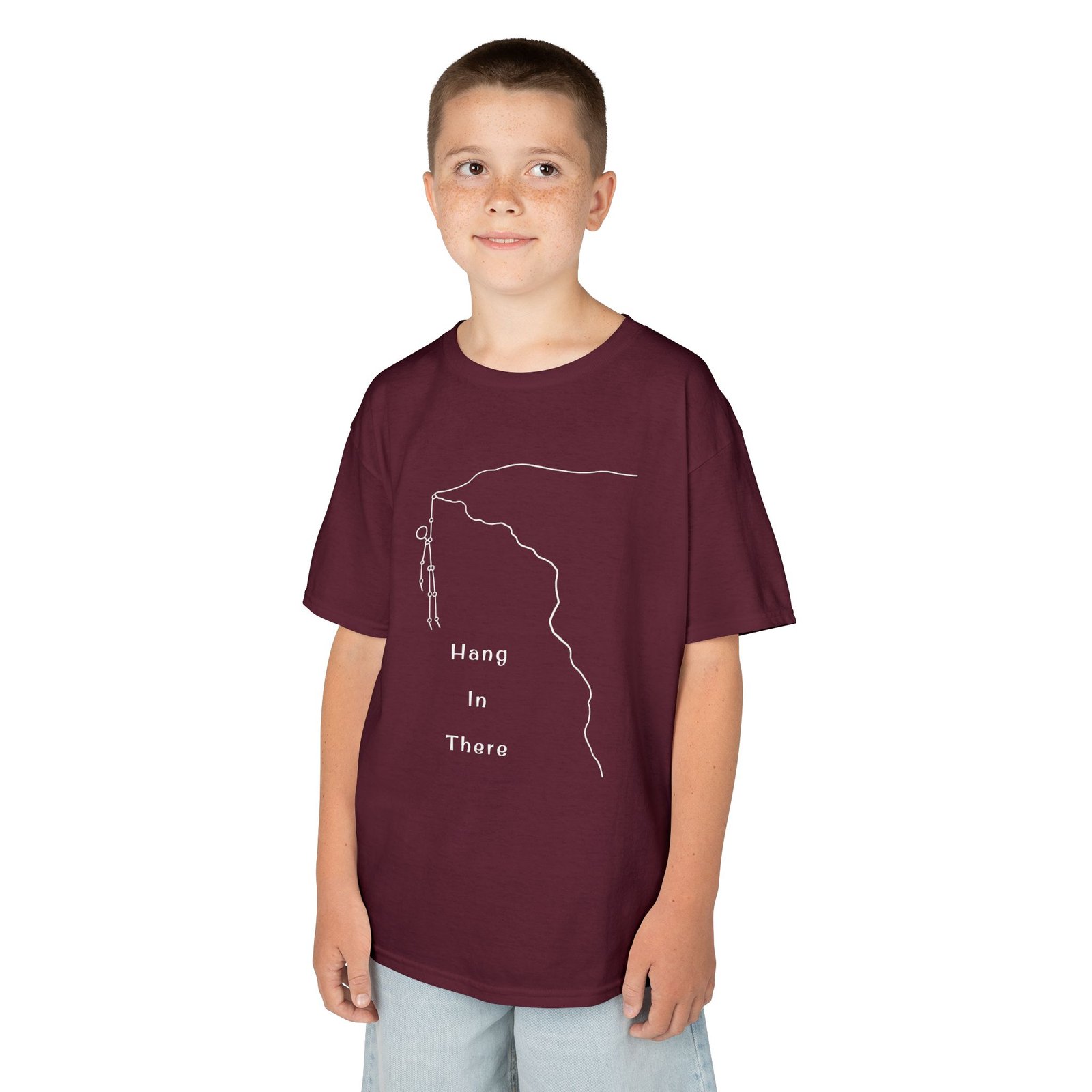 Kids Tee — Minimal Climber Design “Hang In There” - Image 18