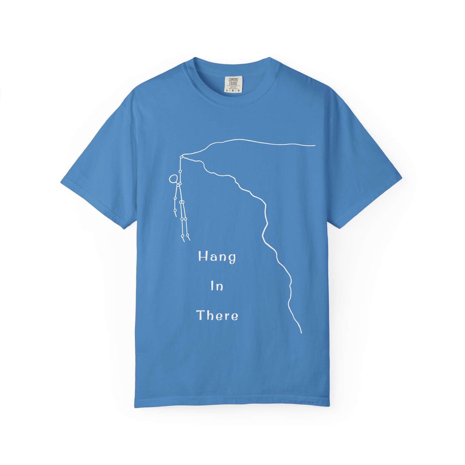 Hang In There line art Cliffhanger T-shirt | Minimalist Motivational Tee - Image 25