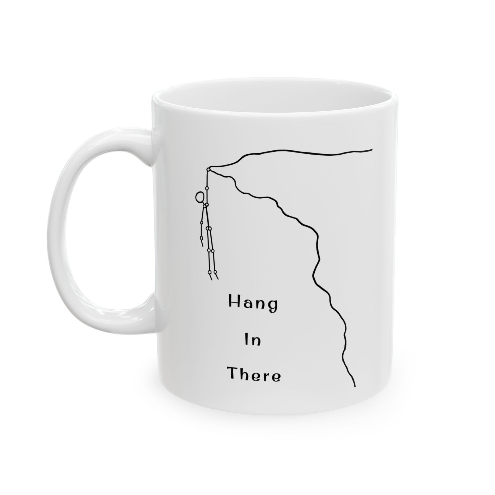 Hang In There Coffee Mug — Minimal Line Art Ceramic Mug (11oz, 15oz) - Image 2