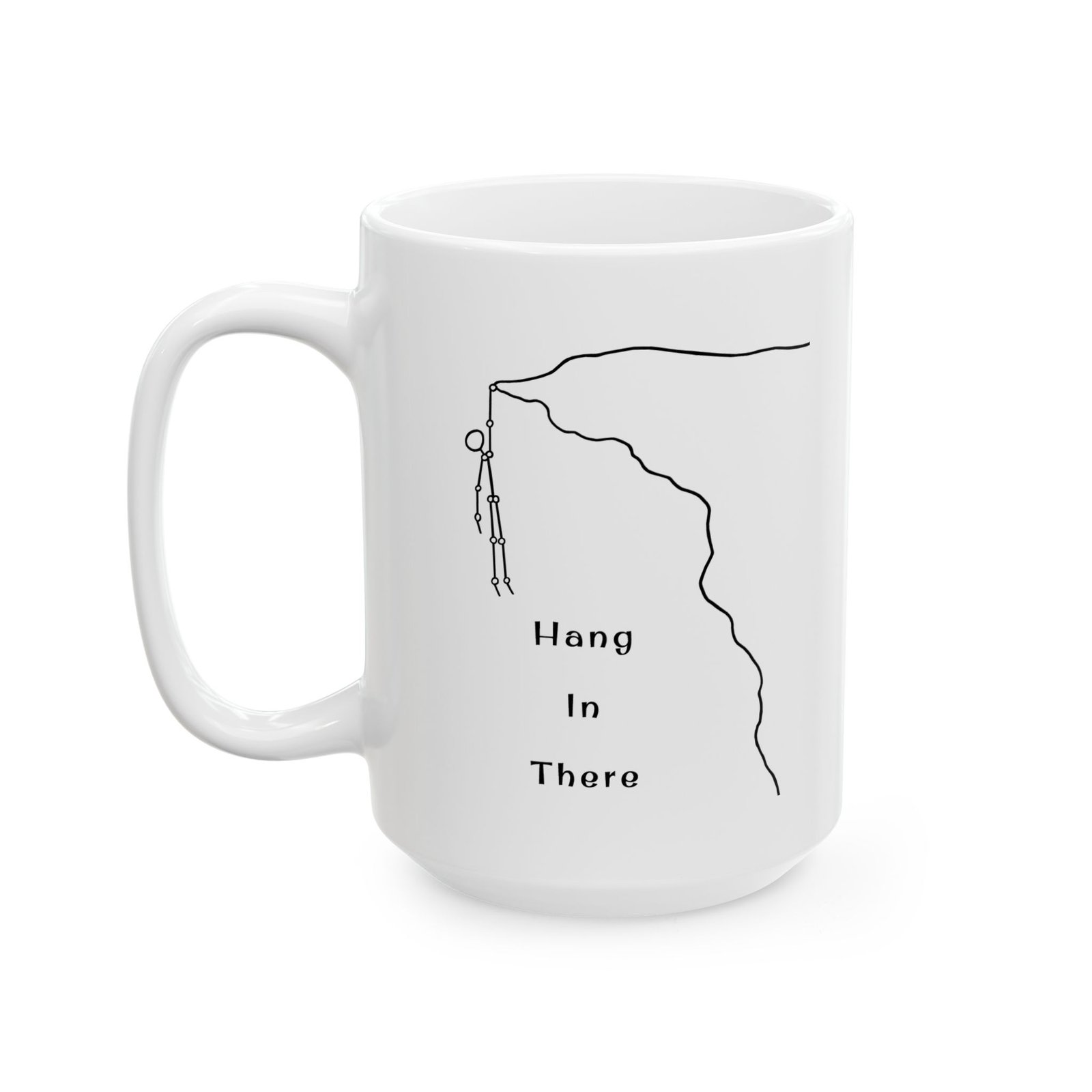 Hang In There Coffee Mug — Minimal Line Art Ceramic Mug (11oz, 15oz) - Image 6