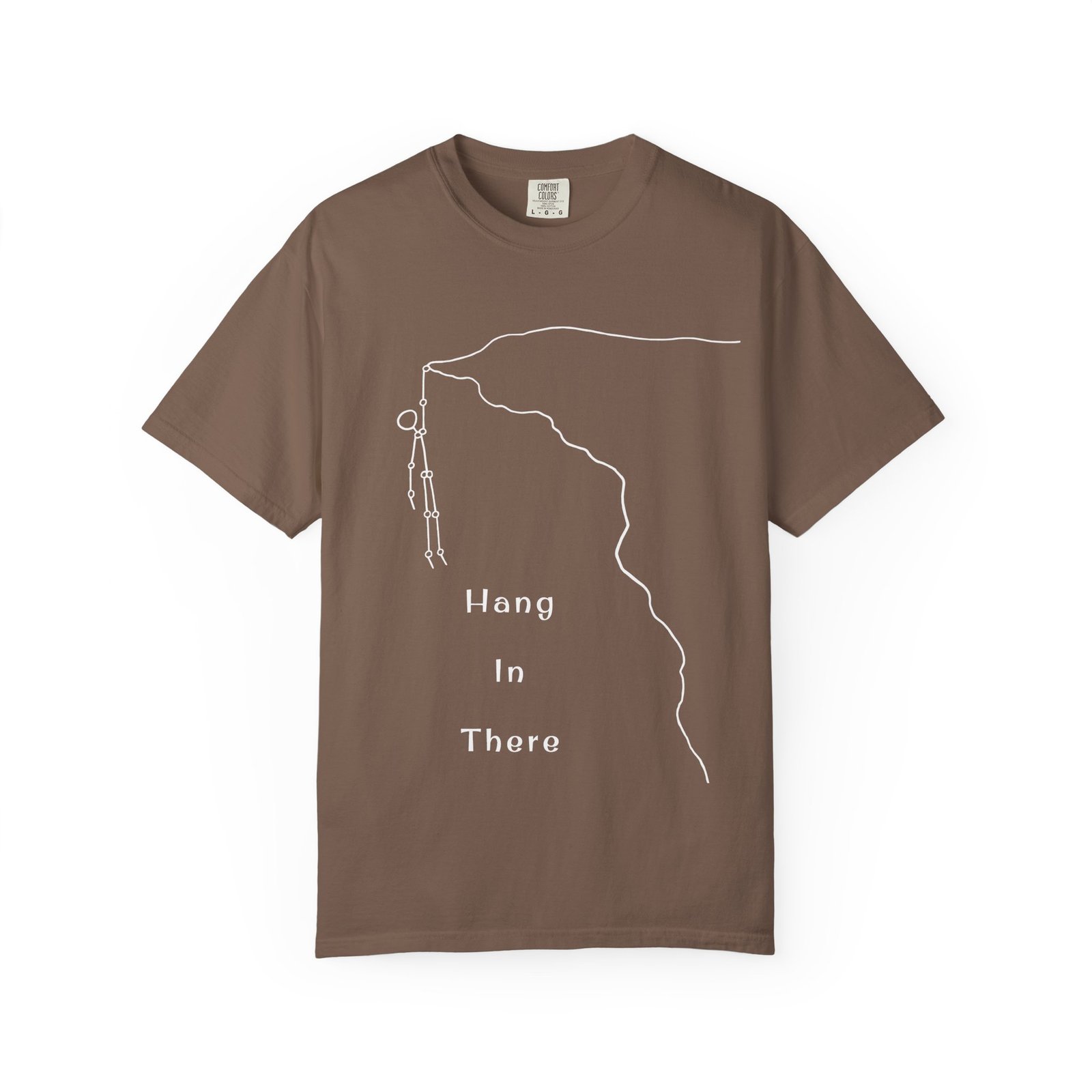 Hang In There line art Cliffhanger T-shirt | Minimalist Motivational Tee - Image 10