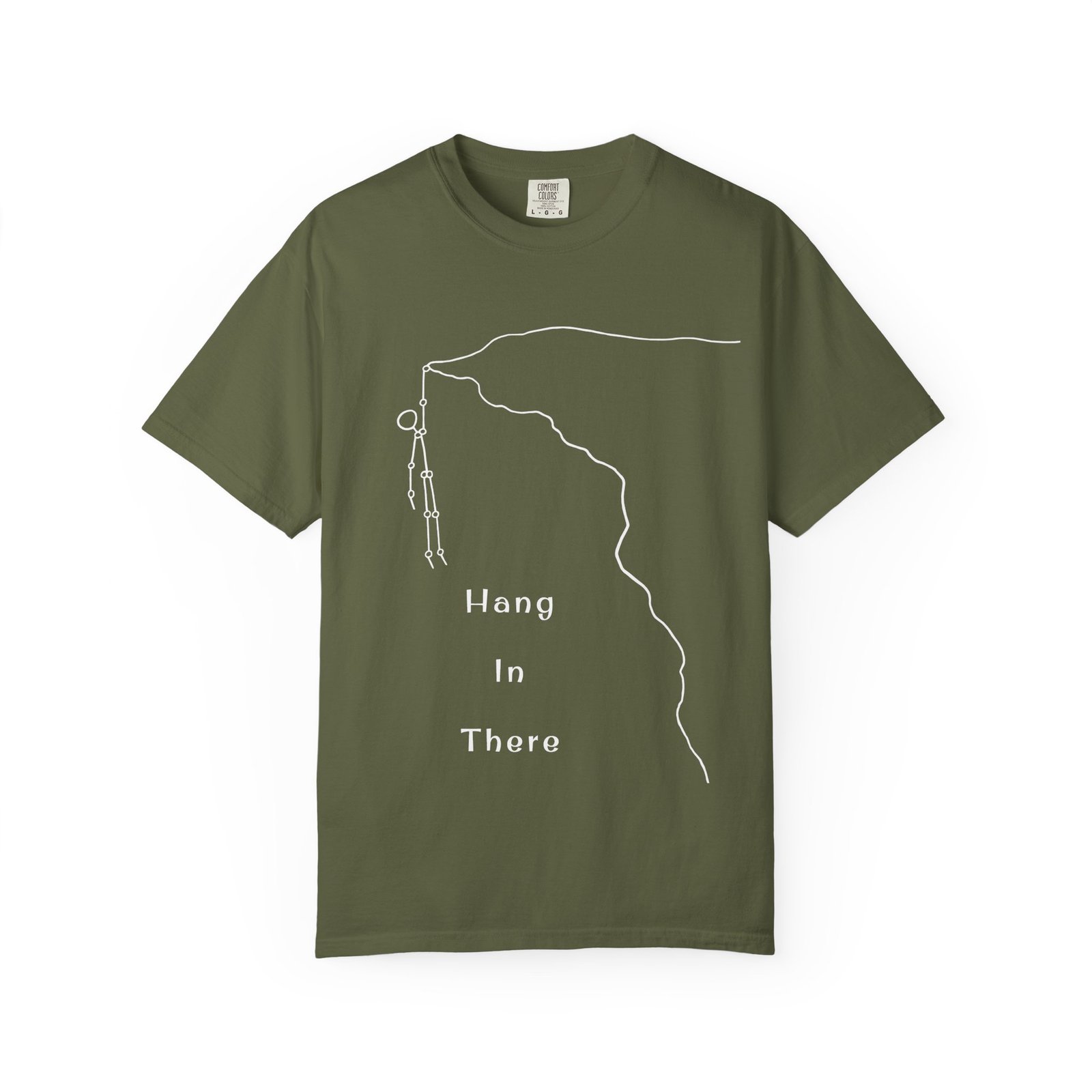 Hang In There line art Cliffhanger T-shirt | Minimalist Motivational Tee - Image 16