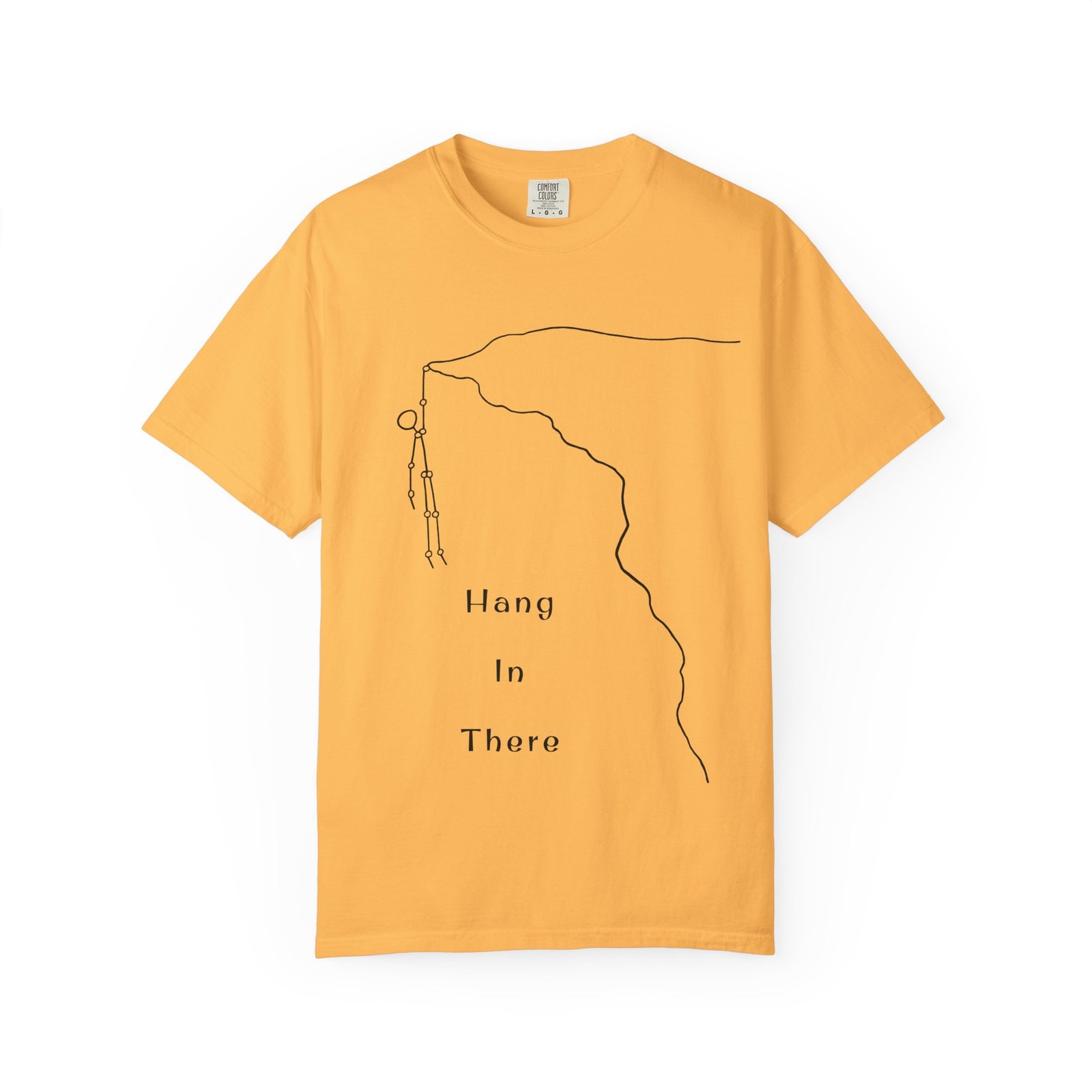 Hang In There line art Cliffhanger T-shirt | Minimalist Motivational Tee - Image 4