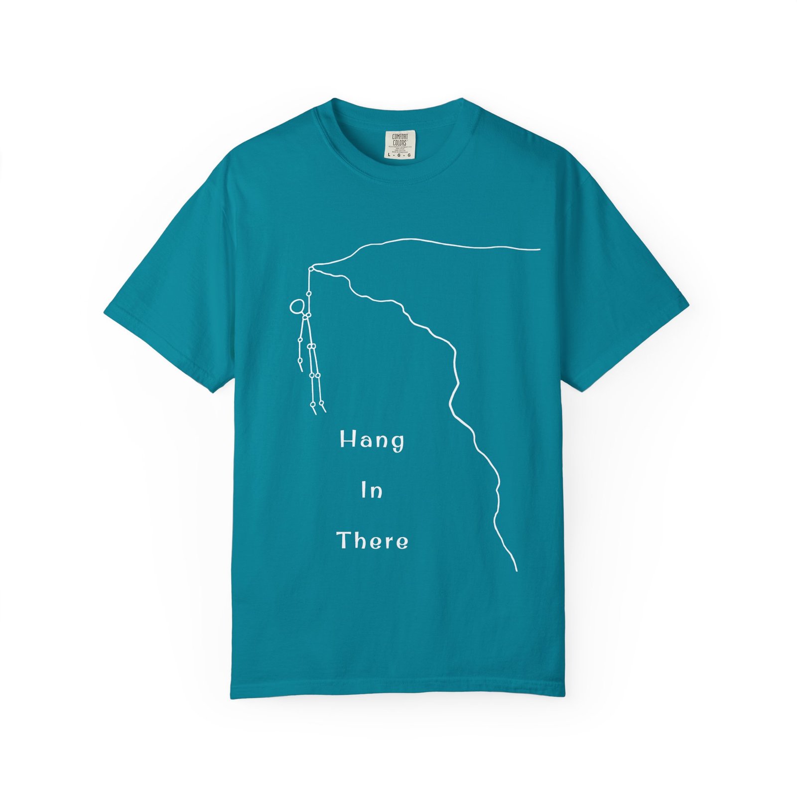 Hang In There line art Cliffhanger T-shirt | Minimalist Motivational Tee - Image 22