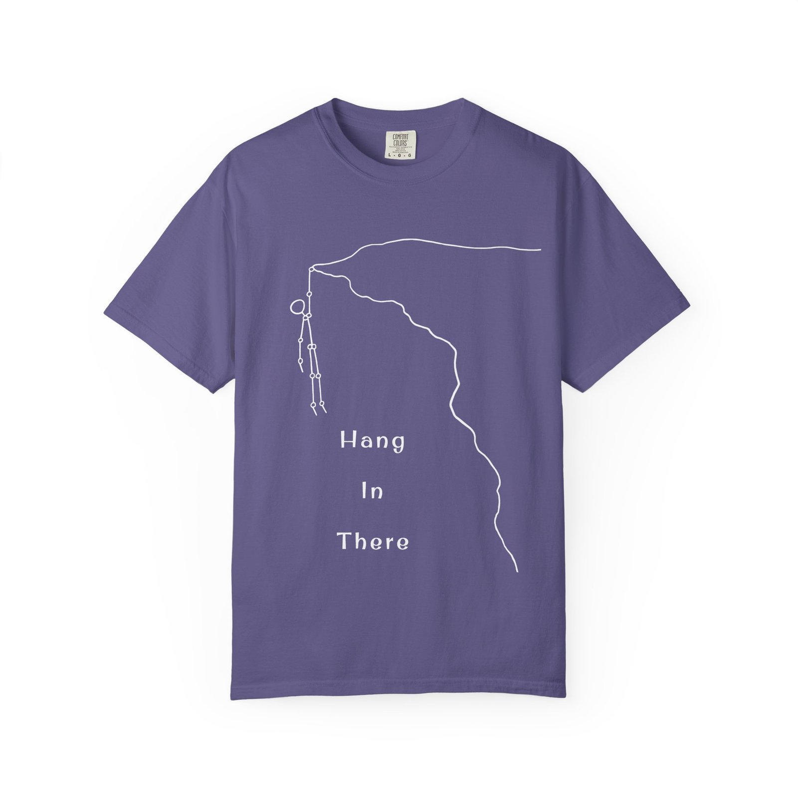 Hang In There line art Cliffhanger T-shirt | Minimalist Motivational Tee - Image 34