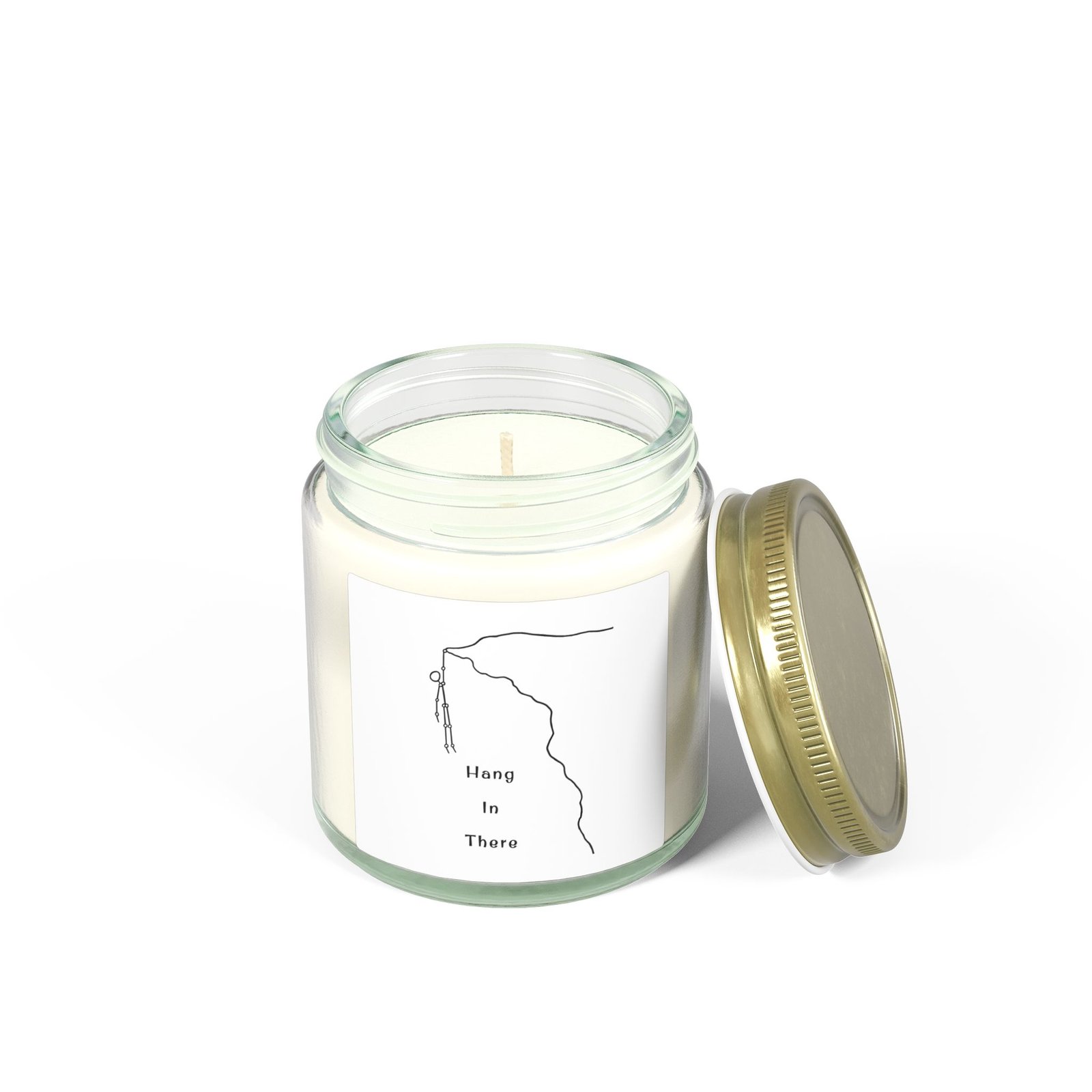 Coconut Apricot Scented Candle (4oz/9oz) — "Hang In There" Inspirational Jar - Image 3