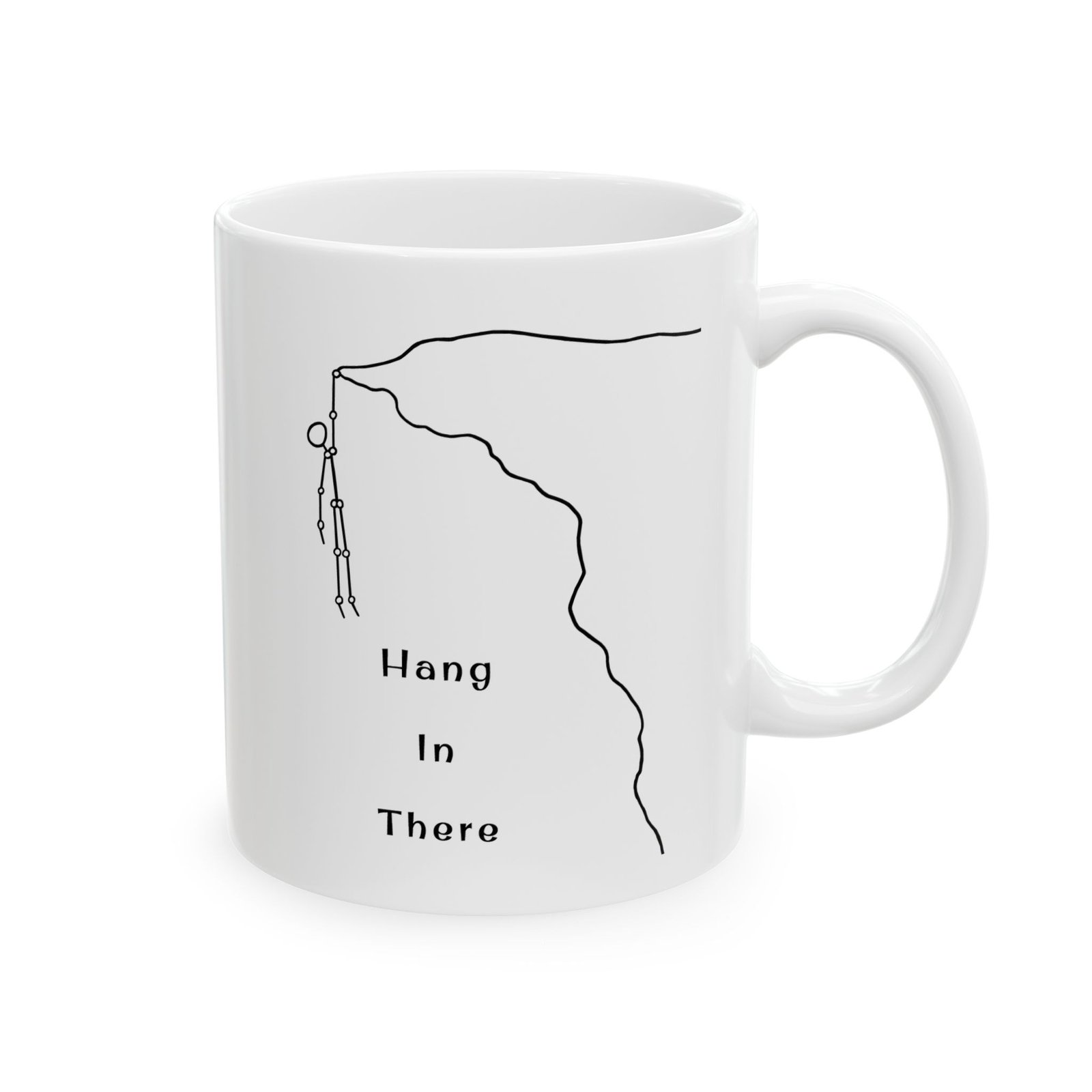 Hang In There Coffee Mug — Minimal Line Art Ceramic Mug (11oz, 15oz) - Image 4