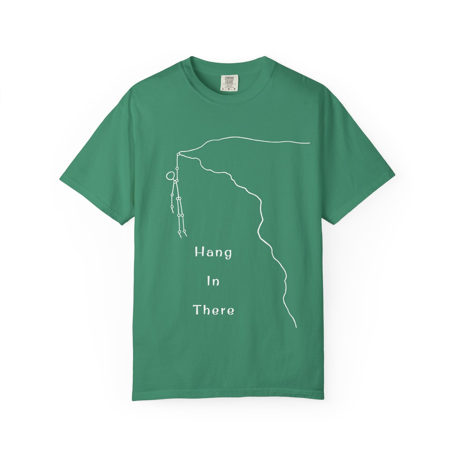 Hang In There line art Cliffhanger T-shirt | Minimalist Motivational Tee - Image 19